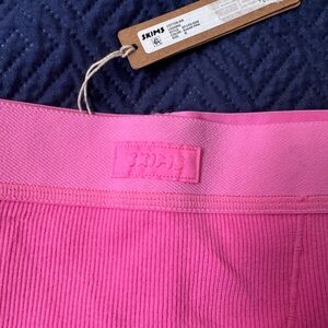 SKIMS Hot Pink Ribbed Logo Waistband Pants